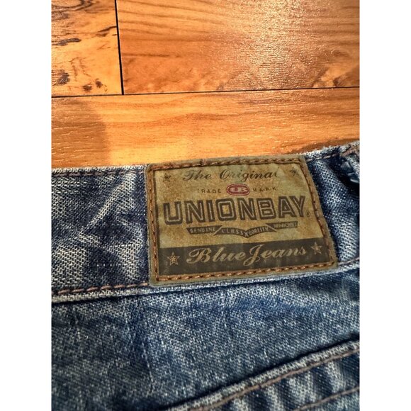 Vintage Unionbay Cargo Jeans Y2K Junior Size 7 Wide Leg Pockets Rare 2000s Denim - Picture 4 of 9